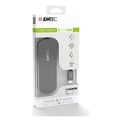 Emtec HUB 6 en 1 Tipo-C T650C (1/3)