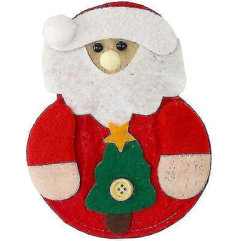 Organiseur de couverts de Noël pour la maison, poches pour couverts(santa Claus (1/5)