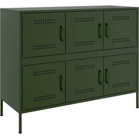 Maison Exclusive - Credenza Verde Oliva 100,5x39x79 cm in Acciaio