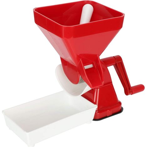 Presse-Tomate Manuel en Acier Inoxydable et PP, Presse-Agrumes pour Fruits et Légumes, 20x17x31 cm, avec Plateau et Marteau de Presse