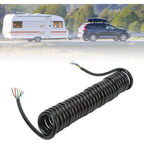 Câble d'alimentation spiralé à 7 conducteurs de 3,9 m (12,8 pi) pour remorque, calibre 20 AWG (1/5)