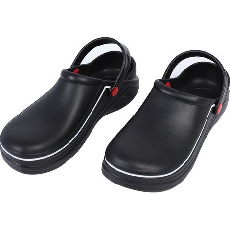 Sandales de chef pour hommes, chaussures de travail en cuisine, chaussures ultra antidérapantes, chaussures de cuisine noires (41) (1/4)