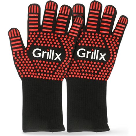 Gants résistants à la chaleur GrillX - 2 pièces - Gants de cuisine - Gants pour barbecue jusqu'à 500 °C - Gants de cuisine - Accessoires Kamado