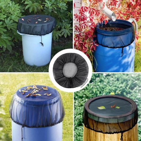 Filet Tonneau Eau De Pluie - Ronde 95 Cm - Protection Réglable Avec Élastique - Pour Récupérateur D Eau De Pluie - 2 Pièces (1/5)