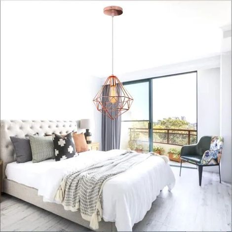 kawoo Lampe Suspension en Cage Industrielle,Lustre Luminaire Vintage Style Edison pour Salon Chambre (1/4)