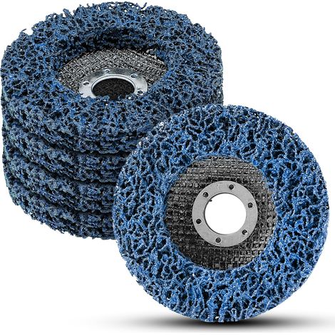 Lot de 5 disques abrasifs CSD de 125 mm - Bleu - Disques en nylon Flex - Enlèvement des peintures - Rouille pour meuleuse d'angle (1/5)