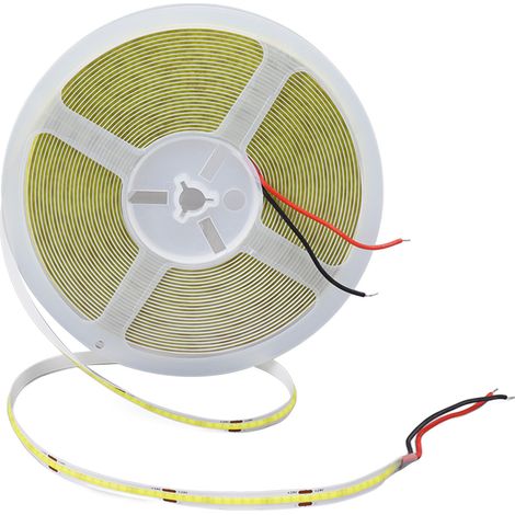 Ruban LED COB 10m Flexible et Lumineux  252 LED COB  Silicone Auto-Adhésif  Blanc 6000K  110LM