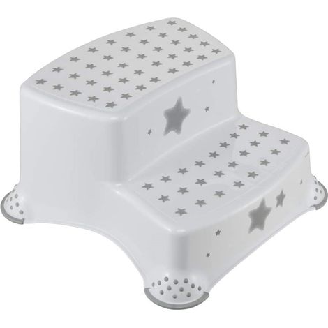 Star - Taburete / alzador 2 niveles para niños a partir de 3 a 14 años aprox, función antideslizante, color blanco (1/5)