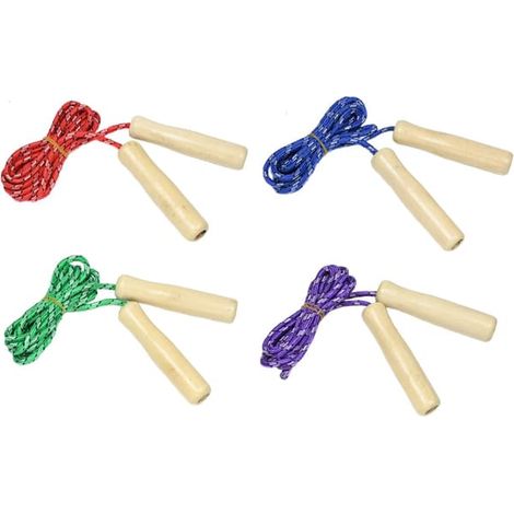 Corde à sauter avec poignée en bois (1/5)