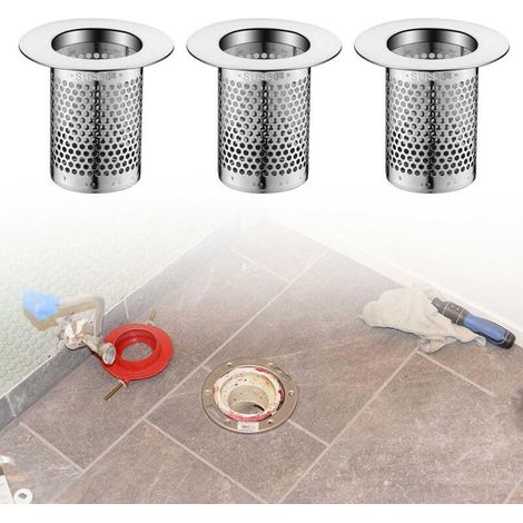 Filtre Lavabo 3 Pièces, Filtre de Vidange en Acier Inoxydable, Forme Cylindrique 3D, Antirouille, Bonde Evier, Convient pour Cuisine, Salle de Bain, Évier (Diamètre Intérieur 3,3 cm) (1/5)