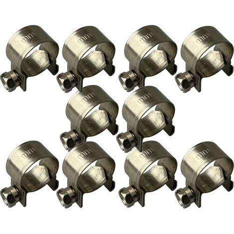 Packung mit 10 Kraftstoffschlauchschellen aus Edelstahl SS304 (12-14 mm) (1/5)