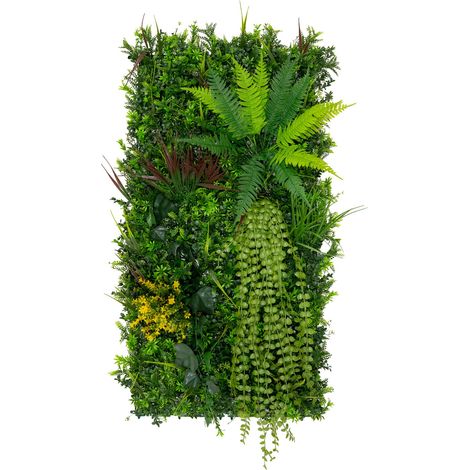 Pannello da Parete con Piante Artificiali 50 x 100cm Alina Foliage Verde Realistico per Interni ed Esterni – Resistente agli Agenti Atmosferici e ai Raggi UV – Recinzione, Siepe Artificiale, Sfondo De