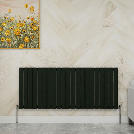 SKY Bathroom 600x1428mm Single Black Horizontal Flat Panel Radiator Designer Central Heating Radiator