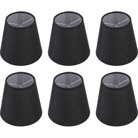 Lot de 6 abat-jour noirs de style moderne et épuré pour ampoule E14. (1/5)