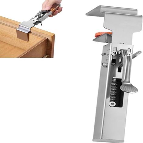 Irovami Clip de fixation rapide pour tiroir de type presse pour le travail du bois, clip de fixation auxiliaire télescopique réglable en acier inoxydable pour panneau de montage en bois (1/5)