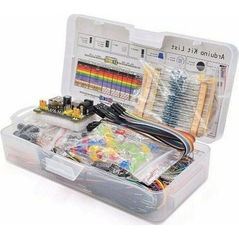 Kit de componentes electrónicos con 830 terminales, cable de placa de pruebas y resistencia para el kit básico Onu R3. (1/4)