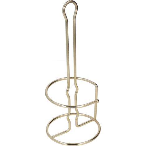 Porte-Papier Toilette Vertical Doré, Support en Fer Électroplaqué, Finition Brillante, Style Moderne pour Salle de Bain, Nettoyage Facile (1/5)