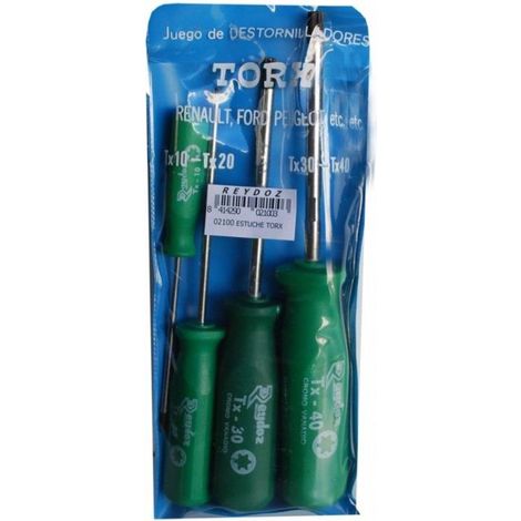 FPLUS juego destorn.torx 4pzas. , Juego de destornillador boca torx de 4 piezas.
TORX-10
TORX-20
TORX-30
TORX-40