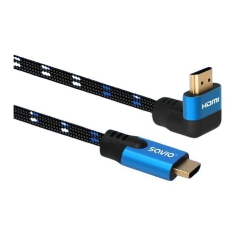 Savio CL-147 Kabel HDMI v2.1, ktowy,1.8m, mied, oplot baweniany, metalowe wtyczki cable HDMI 1,8 m HDMI tipo A (Estándar) Negro, Azul