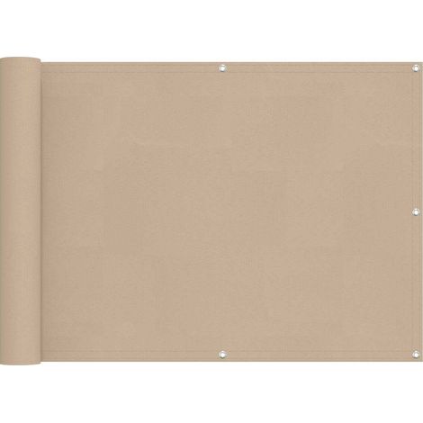 Balcony Screen Beige 75 x 200 cm PU coated oxford alu vidaXL