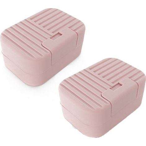 Seifenschale 2 Stück Seifenhalter 11 x 7,5 x 5 cm Seifenbox Seifenschale Tragbare Seifenbox Der Deckel schließt sicher. Reise Seifenbox für Bad u (1/5)