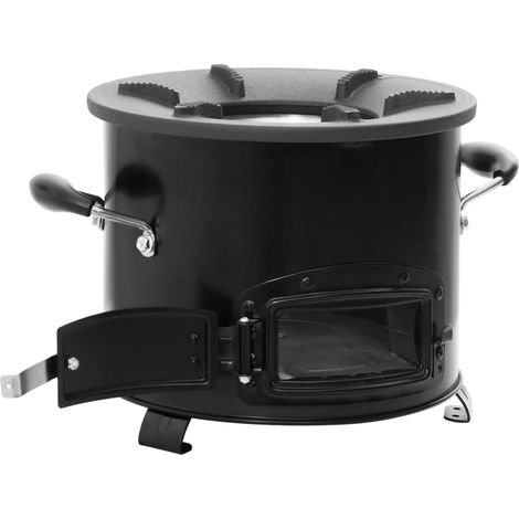 Camping-Ofen Schwarz 36x26x22,5 cm Metall