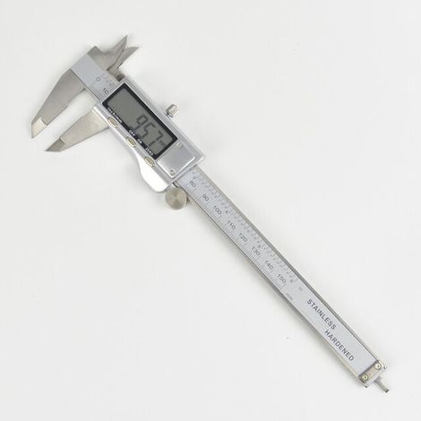 Calibro digitale, calibro a corsoio professionale da 150 mm, strumento micrometro digitale preciso in acciaio inossidabile, conversione mm/pollici, antispruzzo (schermo normale) (1/3)