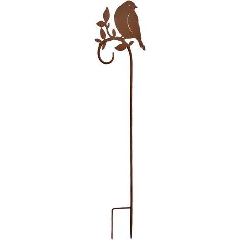 Tuteur oiseau jardin fer 18x89cm