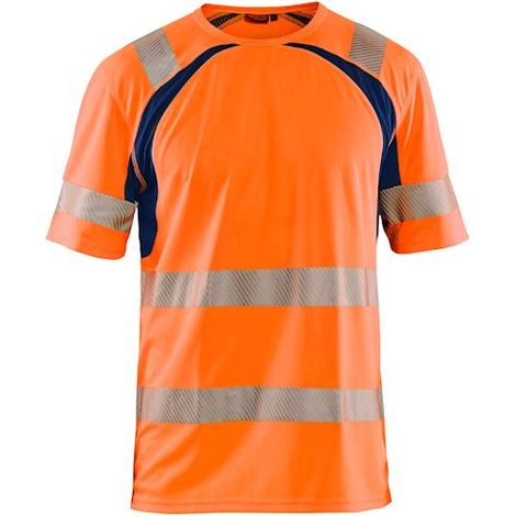 T-shirt de travail anti-UV haute visibilité 3397 - Orange fluo/Marine XXXL (1/5)