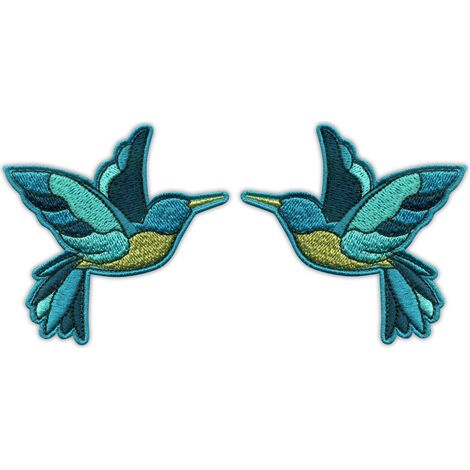Patchion Birds - colibrì - set - da cucire - Toppa/Distintivo/Emblema ricamato