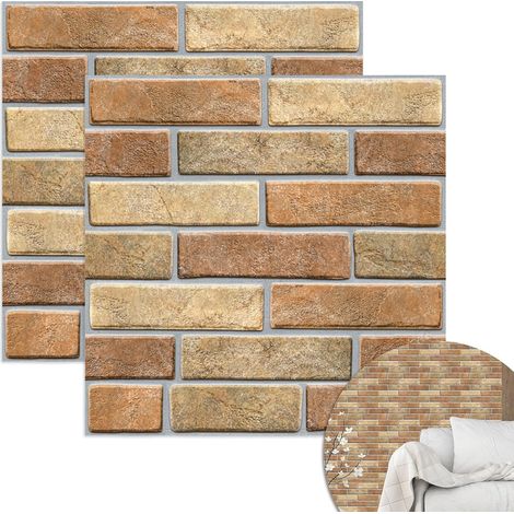 20 Pièces Panneaux Muraux 3D Papier Peint en Pierre 30X30cm Brique Papier Peint pour Cuisine Balcon Décoration (1/5)