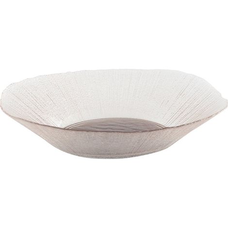 Saladier Ovale en Verre pour Salade et Fruits Coloris Marron et Transparent 30 x 30 x 10 cm - PANGIVO (1/3)