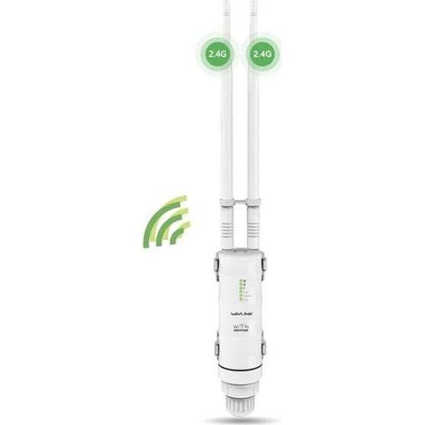 Powerful Outdoor WiFi Repeater with Long Range WiFi Antenna - Wavlink N300 2.4G Amplifier - Outdoor PoE WiFi Repeater - Ideal for Large, Remote Areas (1/4)