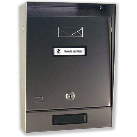 Silmec 10-002 Cassetta Postale Acciaio Inox 18-10 Satinato Tetto Fisso Impostazione Frontale 220x305x75 mm (1/5)