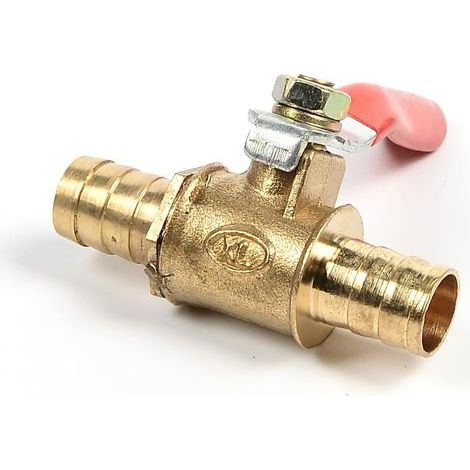 Robinet à boisseau sphérique en laiton 10 mm Vanne d'arrêt cannelée Raccord de tuyau raccord adaptateur pour eau, gaz, huile (lot de 1) (1/5)