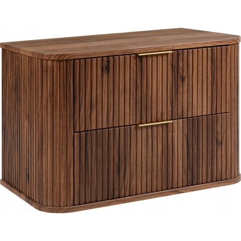 Waschtischunterschrank - 80 cm - Eiche Haselnuss - Modernes Design - 2 Soft Close Schubladen
