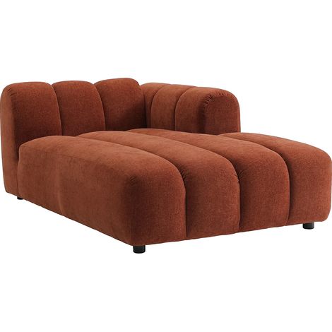 Chaise longue destra in tessuto Testurizzato Terracotta - JUTINI (1/4)
