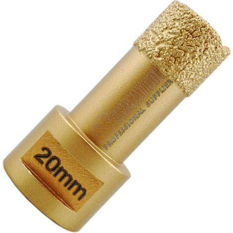 Forets Diamant 20mm Brasé Sous Vide et Trépans avec Filetage M14 pour Perçage à sec en Porcelaine Carrelage Granit Marbre (1/5)
