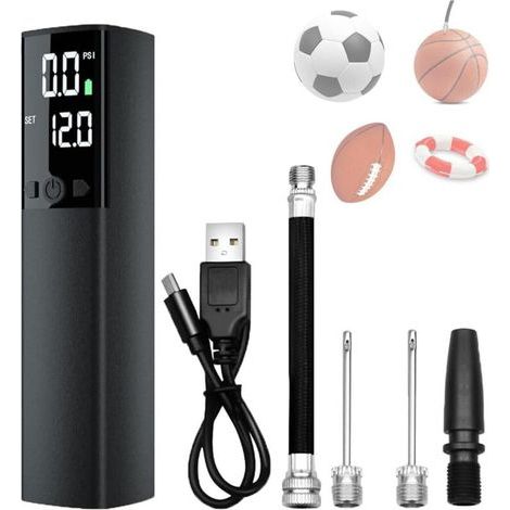 Lntyq Pompe à air électrique Portable Multifonction avec arrêt Automatique pour Volley-Ball, Rugby, Sport, et Loisirs – Rechargeable, sans Fil et gonflage Rapide (1/5)