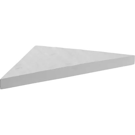 Etagère d'angle en résine imitation pierre naturelle - 24 x 24 cm x 2,4 cm d'épaisseur - gris taupe