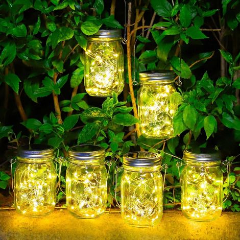 Lanterne Solaire Exterieur Jardin - 6 Pièces Eclairage Exterieur Solaire, 30 LED Lanterne Solaire Suspendue, Imperméable Lampe Lanterne Solaire Decoration pour Jardin, Intérieur, Noel, Mariage (1/5)