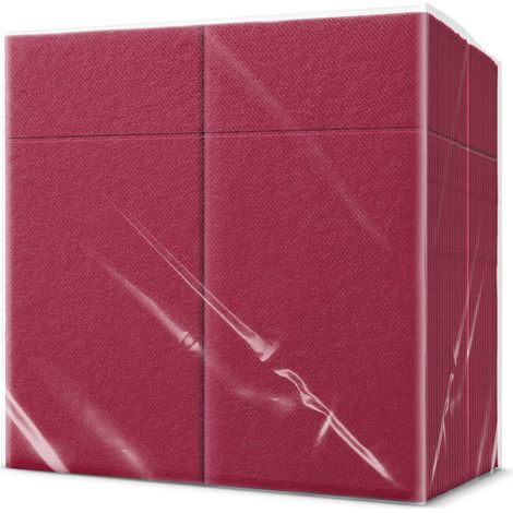 PAW - Tovaglioli tascabili Airlaid (39 x 40 cm) I 50 pezzi I A tinta unita I Tipo di tessuto I Decorazione da tavola elegante I HoReCa I Per occasioni come matrimoni, feste I Color: Bordeaux (1/4)