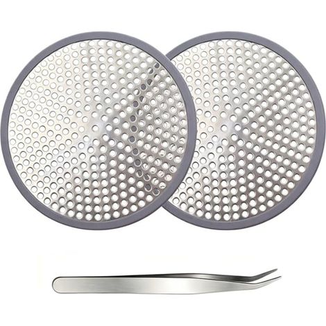 2 Pièces Attrape Cheveux Douche avec 1pcs Pince a Epiler Coudee Filtre Matériau robuste,Fabriqué en acier inoxydable de haute qualité, tout en permettant un drainage rapide de l’eau (1/5)