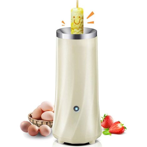 Machine à lumpias, Coquetier électrique, Machine à omelettes pour petit-déjeuner - Machine à hot-dogs électrique automatique inoxydable, Revêtement anti-adhésif intérieur, Vert (Beige)