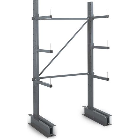 Rack cantilever 3 niveaux - 1 coté - Module de départ  : 2000x1250x800mm - RAYC/3N/1C/1280/D