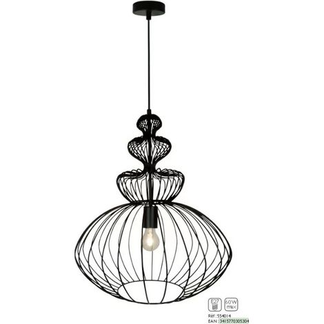 Sampa Helios 554014 - Lampada a sospensione JACK E27 60W Ø44x150cm - Metallo nero