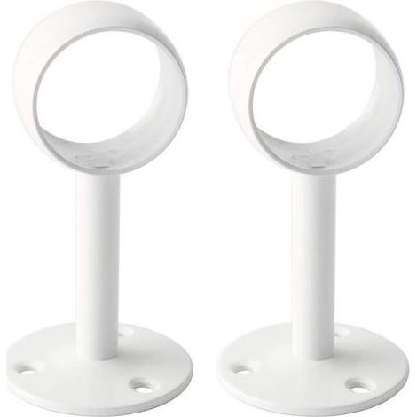 Support Tringle Rideaux Plafond Fixation Rideau, Support Tringle Penderie avec Vis pour Rideau et Armoire, Blanc Brillant en Acier Inoxydable, Diamètre 32 mm, 2 Pcs (1/5)