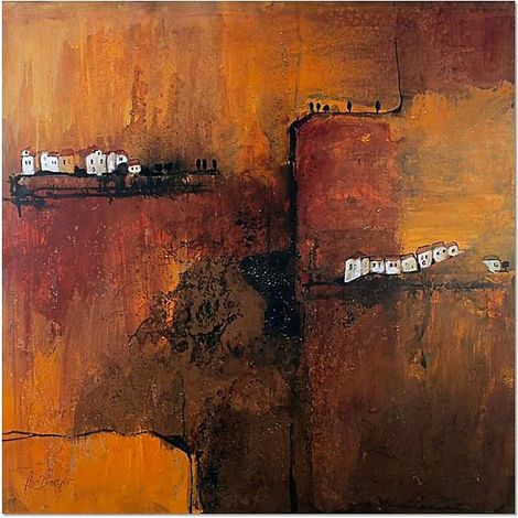 Tableau terre d'abstraction - 80 x 80 cm (1/3)