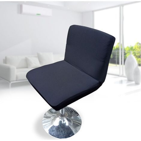 BUNTHAUS Housse de chaise de bar pivotante avec dossier élastique, noire