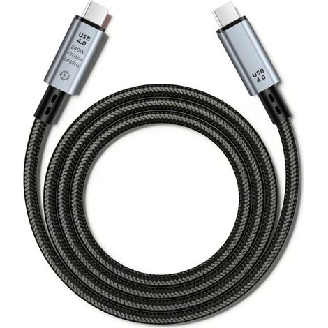 [Nouvelle génération] Câble Thunderbolt USB-C, câble USB 4 en nylon avec données 40 Gbps, PD3.1 240 W, transmission vidéo 8K @ 60 Hz pour iPhone 17/Air/iPad/MacBook Pro/station d'accueil (0,5 (1/5)
